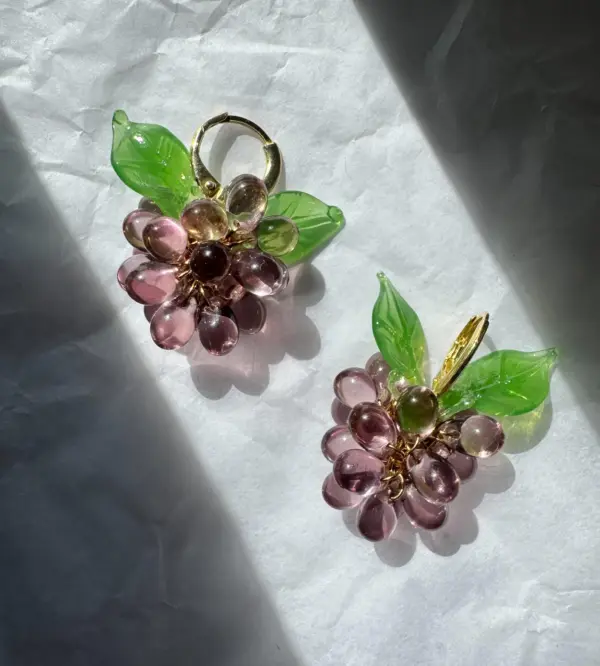 Berries Huggie Hoop Sterling Silver Earrings